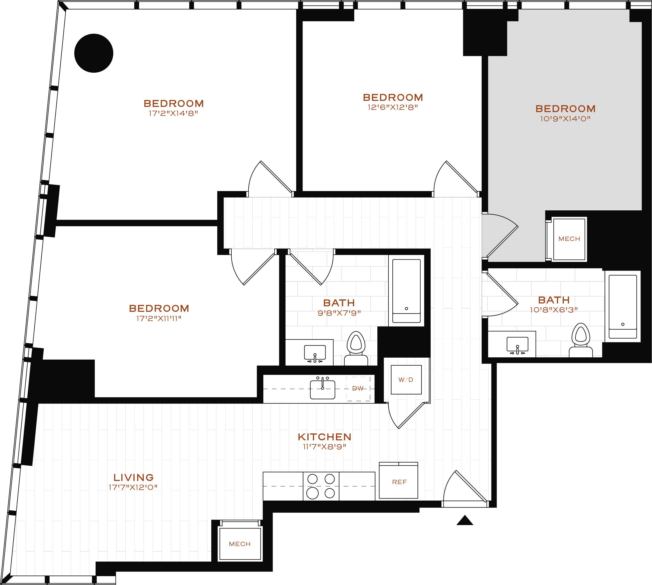 Rendering of the Co-Living LT-09 Bedroom 4 Floor Plan